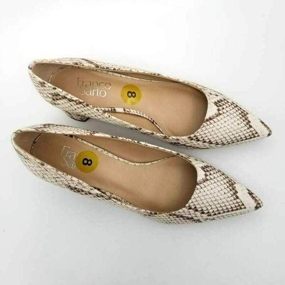 Franco Sarto Womens Global Faux Leather Snake Print Low Heels Shoes Size 7.5 M - Picture 2 of 12